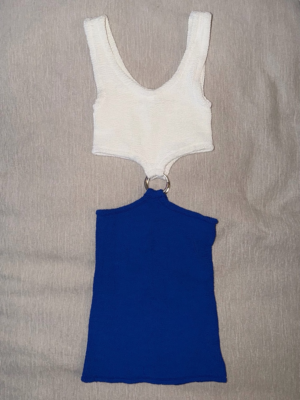 New Hunza G Pretty Woman Dress Blue White Ring-Connect Tank Iconic Halloween